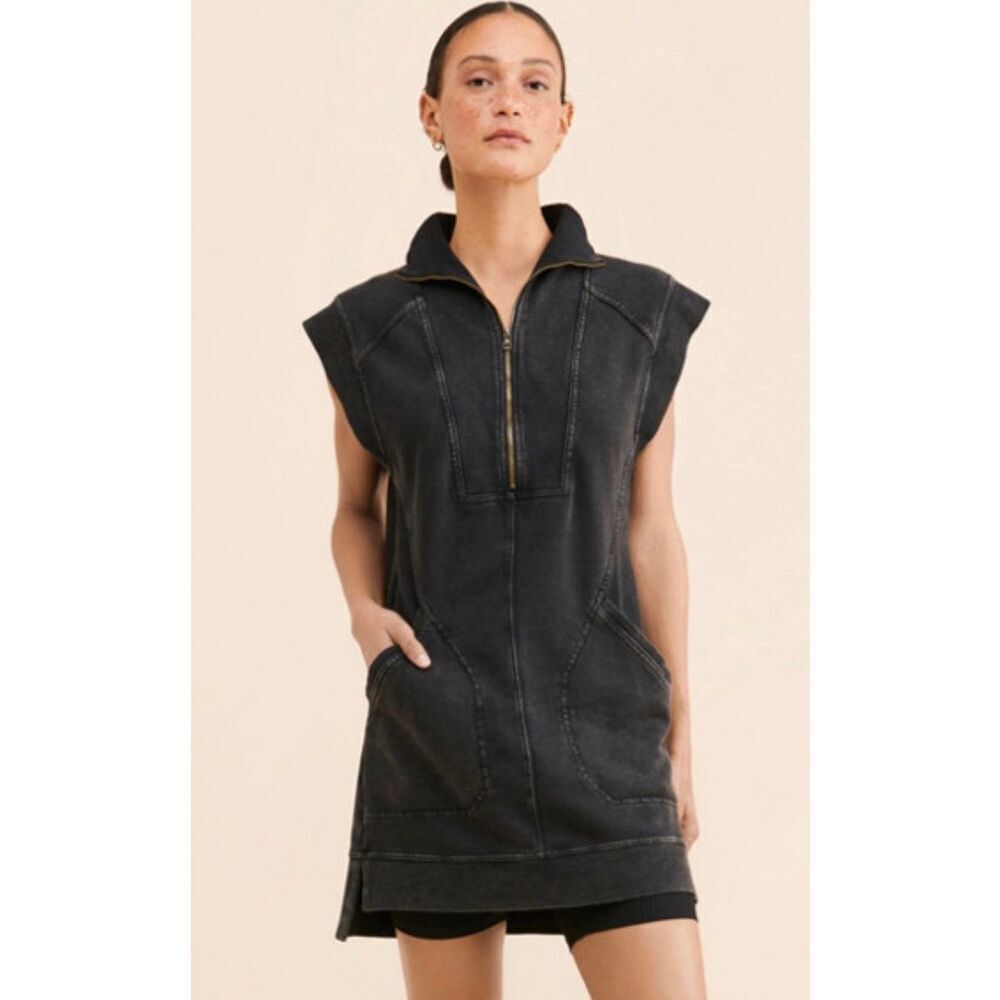 NWOT daily practice Anthropologie Meru zip front dress, XXS $128 C41
